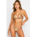 Бикини Evie Triangle Glitter Nude Beach Bunny золотого цвета со стразами