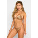 Бикини Evie Triangle Glitter Nude Beach Bunny золотого цвета со стразами